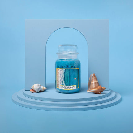 شمعة معطرة كبيرة بمرطبان وغطاء من Price's - نسيم الصيف