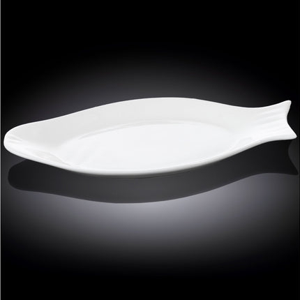 طبق بتصميم سمكة 46 سم من Wilmax - أبيض