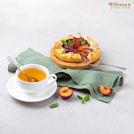 طقم فنجان شاي وصحن 250 مل من Wilmax Olivia - أبيض