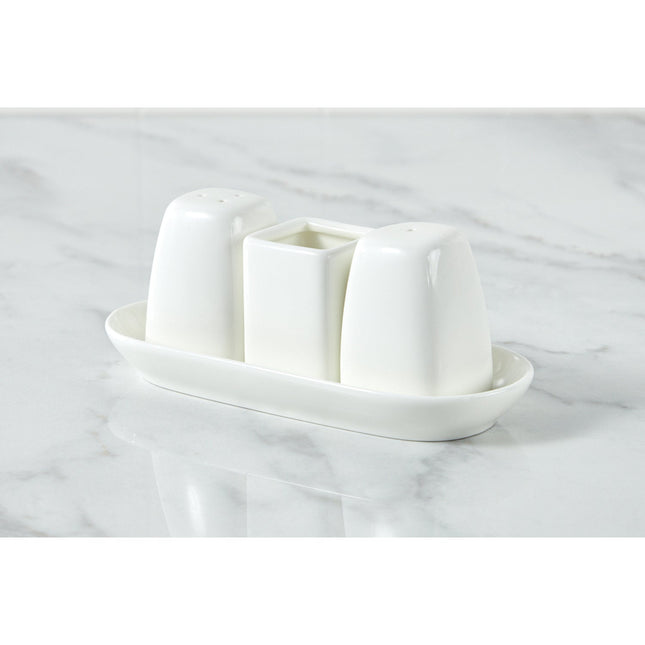 طقم للملح والفلفل 4 قطع من Wilmax Ilona - أبيض