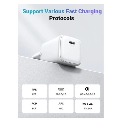 شاحن UGREEN السريع بقوة 30 واط بمنفذ USB-C بتقنية GaN / X513