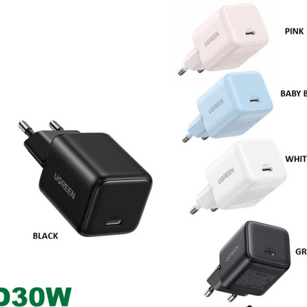 شاحن UGREEN السريع بقوة 30 واط بمنفذ USB-C بتقنية GaN / X513