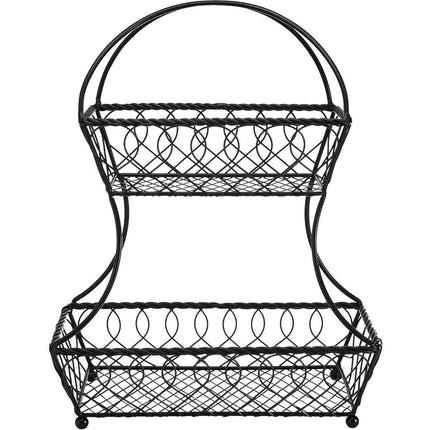 MIKASA GOURMET 2 TIER FLATBACK BASKET LOOP AND LATTICE WIRE