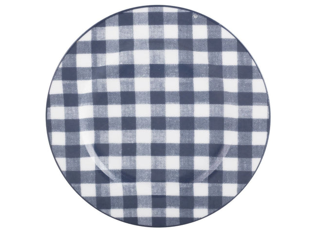 KATIE ALICE VINTAGE INDIGO GINGHAM SIDE PLATE
