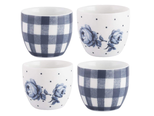 KATIE ALICE VINTAGE INDIGO SET OF 4 EGG CUPS