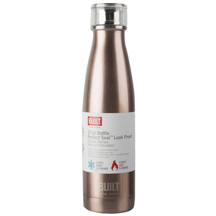 BUILT 17OZ DOUBLE WALLED STAINLESS STEEL WATER BOTTLE ROSE GOLD