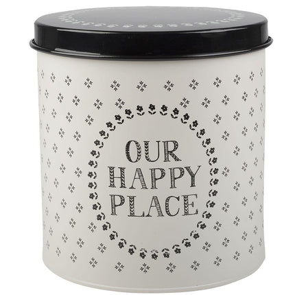 CREATIVE TOPS STIR IT UP HAPPY PLACE STORAGE TIN WHITE