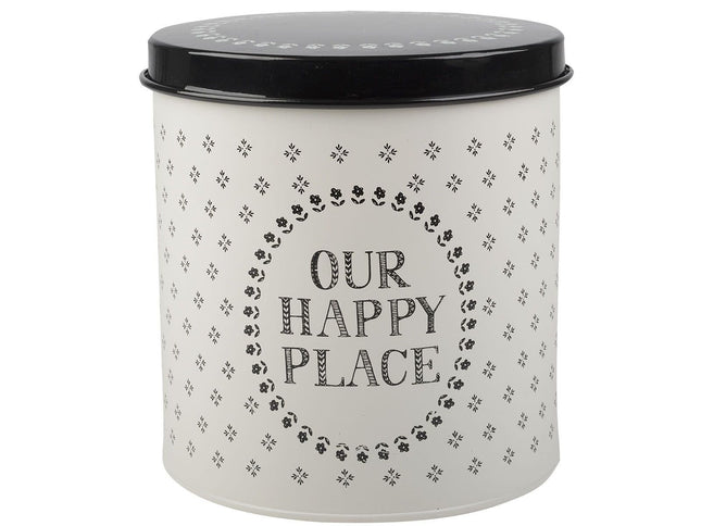 CREATIVE TOPS STIR IT UP HAPPY PLACE STORAGE TIN WHITE