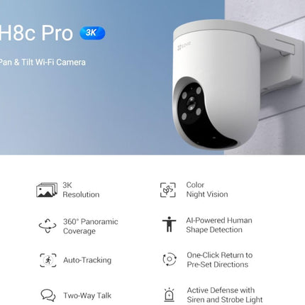 كاميرا مراقبة خارجية بدقة 5 ميجا | ايزفيز | H8cPro 5mp