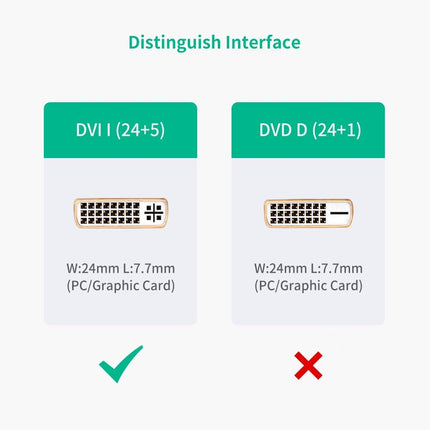 كابل محول HDMI ذكر إلى DVI أنثى من UGREEN بطول 22 سم (أسود) / 20136