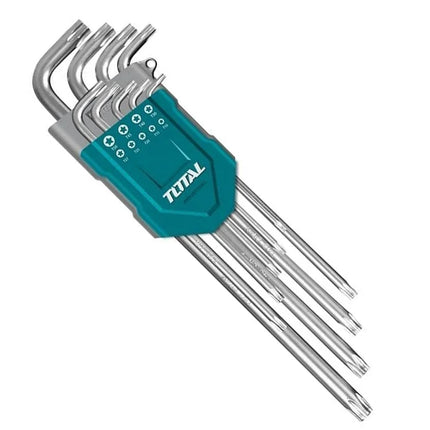 طقم مفاتيح Torx مشرنف 9 قطع متوسط الطول   Total  THT106392