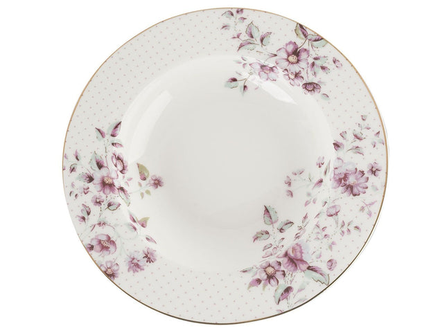 KATIE ALICE DITSY FLORAL RIMMED SOUP PLATE WHITE