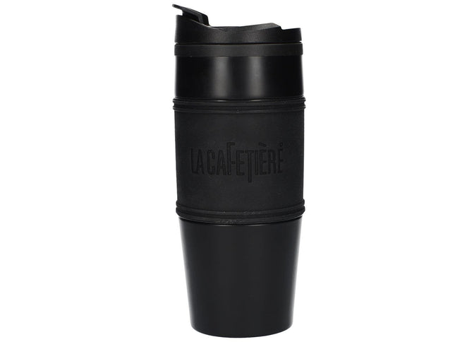LA CAFETIERE 450ML TRAVEL FLASK PP INNER STAINLESS STEEL OUTER MATT BLACK