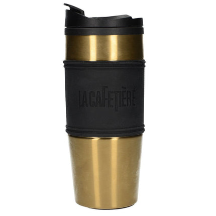 LA CAFETIERE 450ML TRAVEL FLASK PP INNER STAINLESS STEEL OUTER GOLD