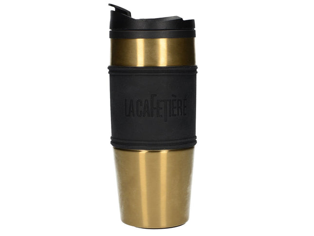 LA CAFETIERE 450ML TRAVEL FLASK PP INNER STAINLESS STEEL OUTER GOLD