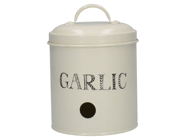 CREATIVE TOPS STIR IT UP GARLIC TIN WHITE