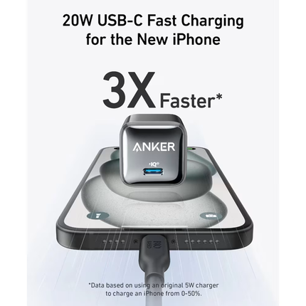 شاحن/عضمة Anker 511 Nano Pro 20W – شاحن سريع USB-C صغير لأجهزة iPhone