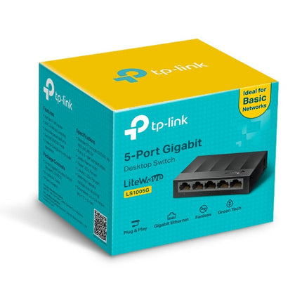 محول شبكة مكتبي TP-Link LS1005G | 5 منافذ بسرعة 10/100/1000 ميجابت في الثانية (أسود)