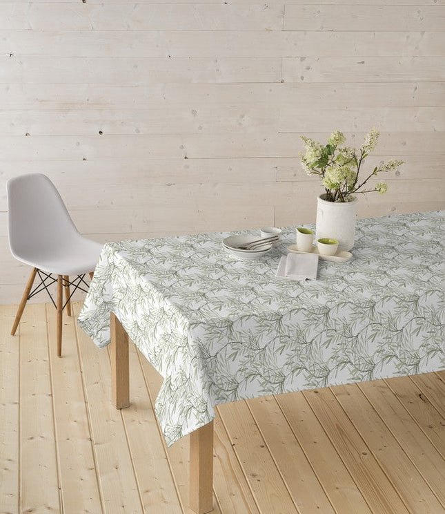 مفرش طاولة عرض 140 سم من Finesse Euronap Merea - أبيض وأخضر