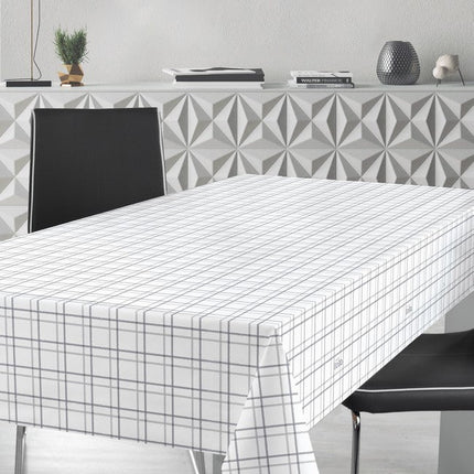 مفرش طاولة عرض 140 سم من Finesse Lola Check - رمادي وأبيض