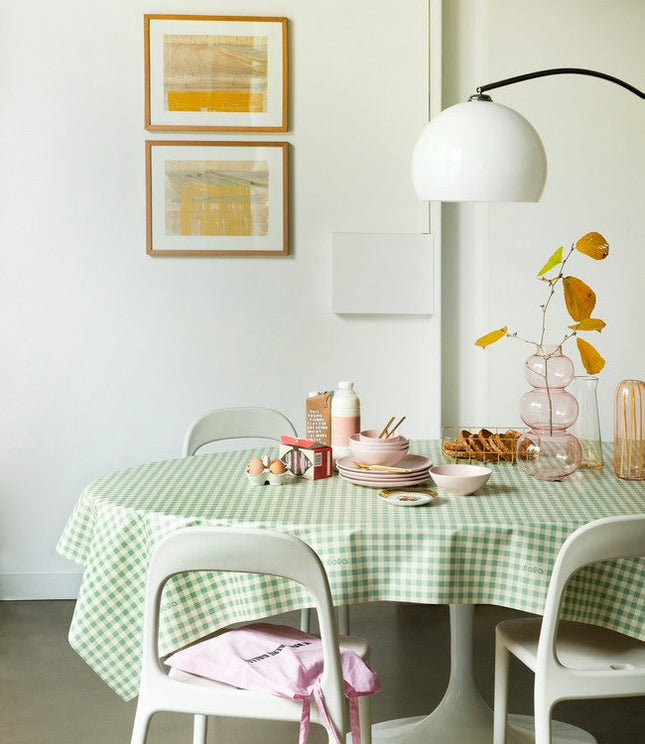 مفرش طاولة عرض 140 سم من Finesse Lola Chiwy - أخضر وأبيض