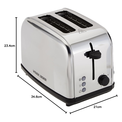 حماصة خبز 2 شريحة من الستانلس ستيل قوة 1050 واط ماركة Black & Decker