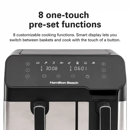 قلاية هوائية AirFryer مزدوجة سعة 8.5 لتر تتيح لك طهي الطعام بدهون اقل ماركة Hamilton Beach