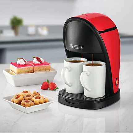 ماكينة صنع القهوة الأمريكية بسعة 2 كوب وخزان مياه 250 مل ماركة Black & Decker