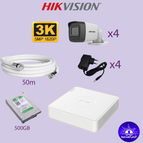 كاميرات 5 ميجا عادي / عدد 4 كاميرات + هارديسك 500 جيجا + 50 متر كيبل / بدون تركيب