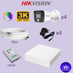 كاميرات 5 ميجا ملون هايبرد / عدد 4 كاميرات + هارديسك 500 جيجا + 50 متر كيبل / بدون تركيب