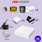 عدد 6 كاميرا + هارديسك 500 جيجا + كيبل 50 متر / نظام 5 ميجا ملون هايبرد