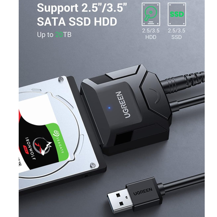 كابل محول القرص الصلب من UGREEN USB إلى SATA (الاتحاد الأوروبي) | 20611