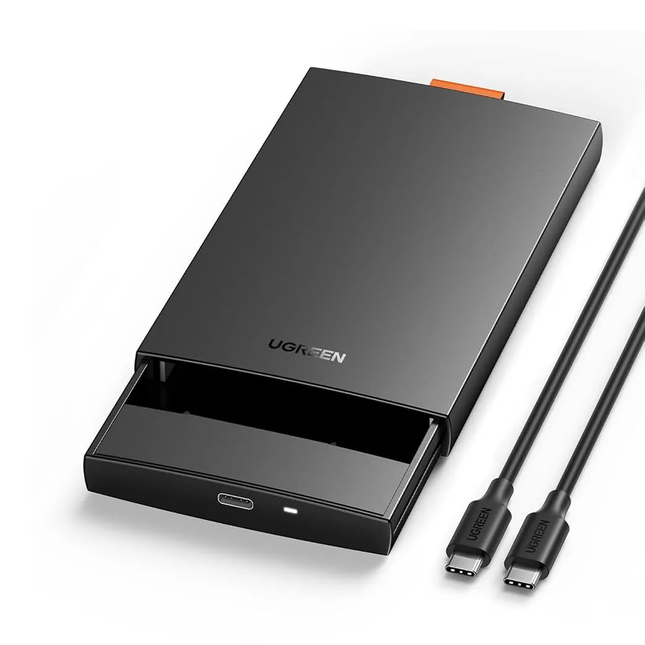 علبة قرص صلب بحجم 2.5 بوصة من يوجرين |UGREEN USB 3.1 2.5″ Hard Drive Enclosure USB-A to USB-C & USB-C to USB-C Cables| 60735