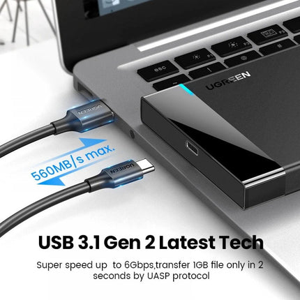 علبة قرص صلب بحجم 2.5 بوصة من يوجرين |UGREEN USB 3.1 2.5″ Hard Drive Enclosure USB-A to USB-C & USB-C to USB-C Cables| 60735