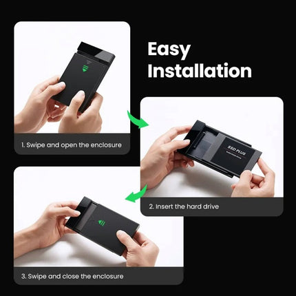 علبة قرص صلب بحجم 2.5 بوصة من يوجرين |UGREEN USB 3.1 2.5″ Hard Drive Enclosure USB-A to USB-C & USB-C to USB-C Cables| 60735