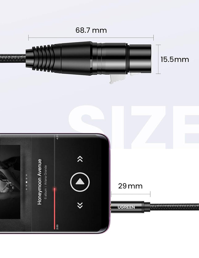 كابل ميكروفون UGREEN 3.5 مم إلى XLR ذكر إلى XLR أنثى /AV182