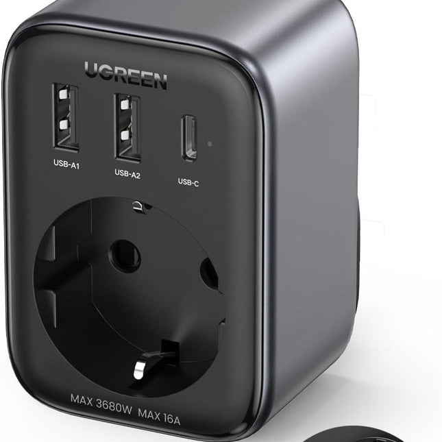 عظمة كهرباء يوجرين مخرج كهرباء و 3 منافذ شحن بقوة 30 واط  مدخل اروبي  / 90613