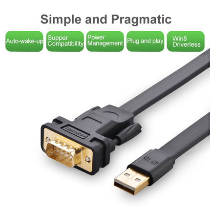 UGREEN USB 2.0 to DB9 RS-232 Adapter Flat Cable 2m | 20218