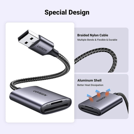 قارئ بطاقات USB SD 2 في 1 من UGREEN /80887
