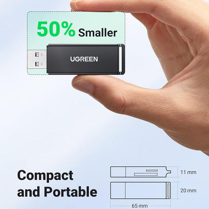 قارئ بطاقات يوجرين USB 3.0 إلى TF + SD مزدوج (أسود) / 40752