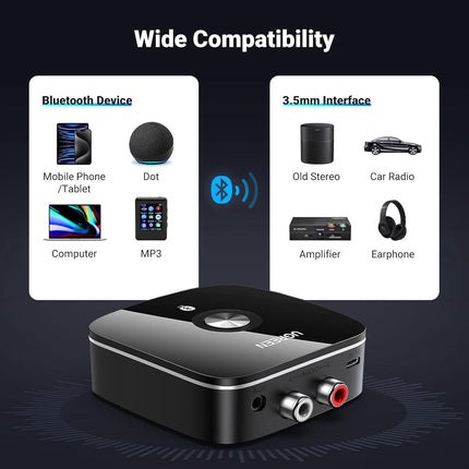 محول مستقبل AUX Bluetooth 5.3 من UGREEN لنظام ستيريو /30445