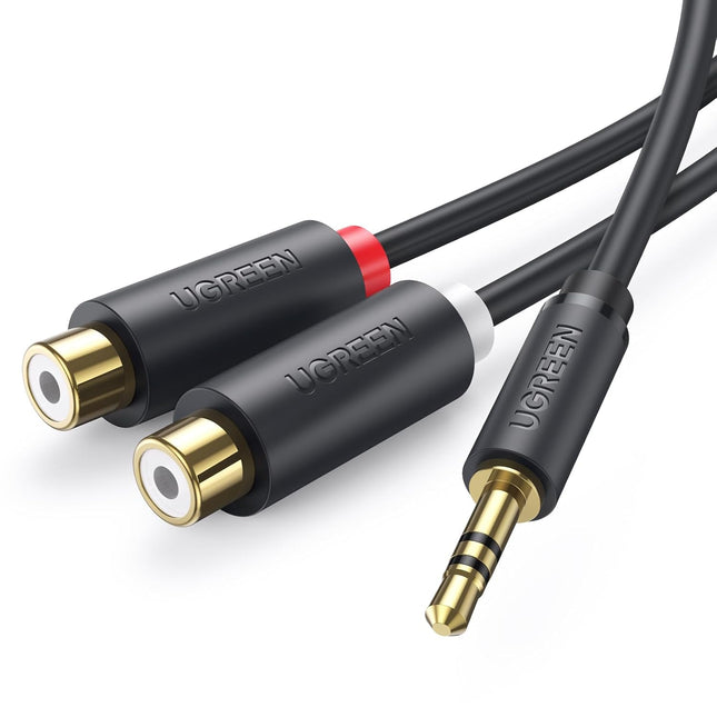 كابل UGREEN 3.5 مم ذكر إلى 2 RCA أنثى (25 سم) / 10547