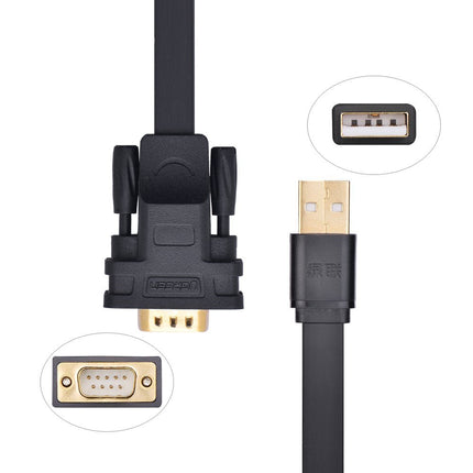 UGREEN USB 2.0 to DB9 RS-232 Adapter Flat Cable 2m | 20218