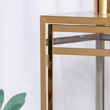 STAINLESS STEEL LANTERN, GOLD