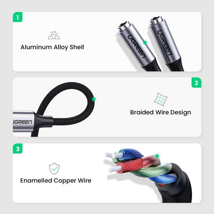 كابل صوت UGREEN من النوع C USB إلى 3.5 ملم أنثى / 30732