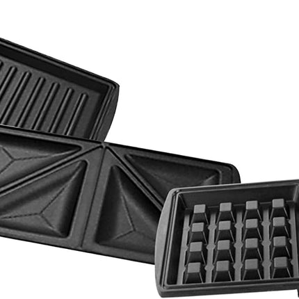 صانعة الساندوتشات والوافل بلاك اند ديكر 3 في 1 بقدرة 750 واط أسود/فضي