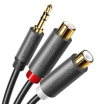 كابل UGREEN 3.5 مم ذكر إلى 2 RCA أنثى (25 سم) / 10547