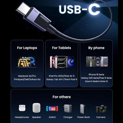 كابل UGREEN USB-C إلى USB-C للشحن السريع PD بقدرة 240 واط /L513