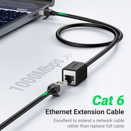 UGREEN Cat 6 F/UTP Ethernet RJ45 Extension Male/Female Patch Cords (Black) | NW112