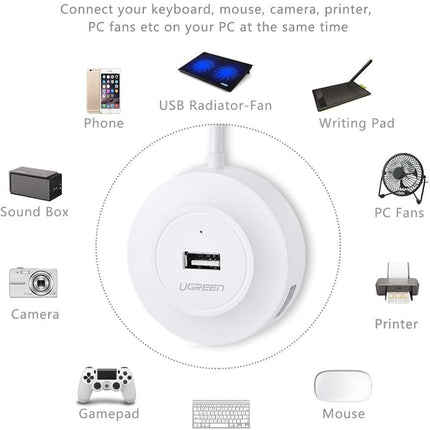 موزع يوجرين USB2.0 4 منافذ USB-A بسرعة 480 ميجابت في الثانية بطول 1 متر / CR106